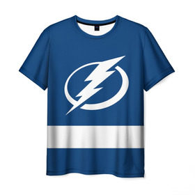 Мужская футболка 3D с принтом Tampa Bay Lightning в Новосибирске, 100% полиэфир | прямой крой, круглый вырез горловины, длина до линии бедер | hockey | nhl | tampa bay lightning | нхл | хоккей