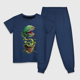 Детская пижама хлопок с принтом Plants vs zombies в Новосибирске, 100% хлопок |  брюки и футболка прямого кроя, без карманов, на брюках мягкая резинка на поясе и по низу штанин
 | Тематика изображения на принте: plants | zombies