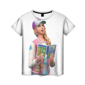 Женская футболка 3D с принтом The Sims 4 в Новосибирске, 100% полиэфир ( синтетическое хлопкоподобное полотно) | прямой крой, круглый вырез горловины, длина до линии бедер | 
