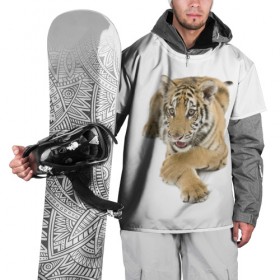Накидка на куртку 3D с принтом Ласковый тигренок в Новосибирске, 100% полиэстер |  | дикие | милые | природа | тигр | яркие