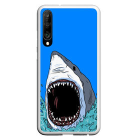 Чехол для Honor P30 с принтом shark в Новосибирске, Силикон | Область печати: задняя сторона чехла, без боковых панелей | fish | ocean | shark | water | акула | море | океан | рыба