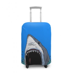 Чехол для чемодана 3D с принтом shark в Новосибирске, 86% полиэфир, 14% спандекс | двустороннее нанесение принта, прорези для ручек и колес | fish | ocean | shark | water | акула | море | океан | рыба