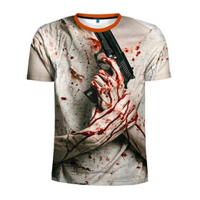 Мужская футболка 3D спортивная с принтом Walking Dead в Новосибирске, 100% полиэстер с улучшенными характеристиками | приталенный силуэт, круглая горловина, широкие плечи, сужается к линии бедра | Тематика изображения на принте: 