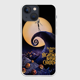 Чехол для iPhone 13 mini с принтом nightmare before christmas в Новосибирске,  |  | helloween | бертон | бугимен | бугимэн | вампиры | джек скелингтон | доктор филькельштейн | корыто | крыто | кукла | повелитель тыкв | рождество | сhristmas | салли | тим | тим бертон | тыква | хеллоуин | шито