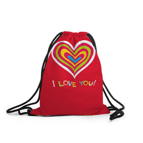 Рюкзак-мешок 3D с принтом Милое сердечко в Новосибирске, 100% полиэстер | плотность ткани — 200 г/м2, размер — 35 х 45 см; лямки — толстые шнурки, застежка на шнуровке, без карманов и подкладки | любовь | поцелуй | святой валентин | сердце | счастье | я люблю тебя