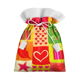 Подарочный 3D мешок с принтом Праздник любви 2 в Новосибирске, 100% полиэстер | Размер: 29*39 см | губы | любовь | подарок | поцелуй | праздник | святой валентин | сердце | счастье | я люблю тебя
