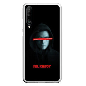 Чехол для Honor P30 с принтом Mr Robot в Новосибирске, Силикон | Область печати: задняя сторона чехла, без боковых панелей | Тематика изображения на принте: fsociety | mr robot | анонимус | мистер робот