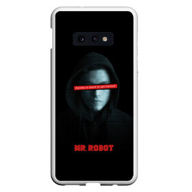 Чехол для Samsung S10E с принтом Mr Robot в Новосибирске, Силикон | Область печати: задняя сторона чехла, без боковых панелей | Тематика изображения на принте: fsociety | mr robot | анонимус | мистер робот