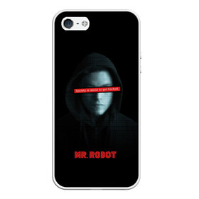 Чехол для iPhone 5/5S матовый с принтом Mr Robot в Новосибирске, Силикон | Область печати: задняя сторона чехла, без боковых панелей | Тематика изображения на принте: fsociety | mr robot | анонимус | мистер робот