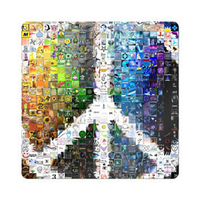 Магнит виниловый Квадрат с принтом Знак мира в Новосибирске, полимерный материал с магнитным слоем | размер 9*9 см, закругленные углы | знак | калейдоскоп | картинки | мир | радуга | символ | хиппи