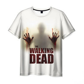 Мужская футболка 3D с принтом The Walking Dead в Новосибирске, 100% полиэфир | прямой крой, круглый вырез горловины, длина до линии бедер | the walking dead | америка | апокалипсис | глен | дерил | зомби | карл | кровь | рик | сша | ходячие мертвецы