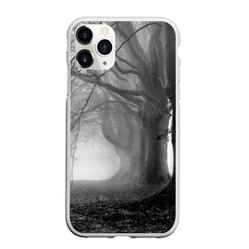 Чехол для iPhone 11 Pro Max матовый с принтом Туман в лесу в Новосибирске, Силикон |  | black   white | fog | forest | morning | photo | silhouette | trees | деревья | лес | силуэт | туман | утро | фото | черно   белое