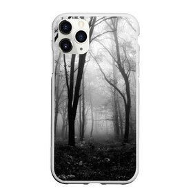 Чехол для iPhone 11 Pro матовый с принтом Туман в лесу в Новосибирске, Силикон |  | black   white | fog | forest | morning | photo | silhouette | trees | деревья | лес | силуэт | туман | утро | фото | черно   белое