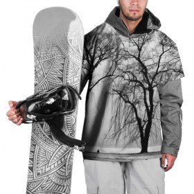 Накидка на куртку 3D с принтом Деревья у реки в Новосибирске, 100% полиэстер |  | beach | black   white | crown | photo | river | trees | берег | деревья | крона | река | фото | черно   белое
