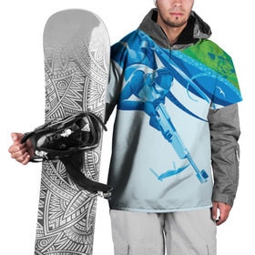 Накидка на куртку 3D с принтом Биатлон Зимний вид спорта в Новосибирске, 100% полиэстер |  | biathlon | биатлон | гонка | зимний | кубок мира | спринт | чемпионат | чемпионат мира | эстафета