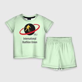 Детский костюм с шортами 3D с принтом IBU в Новосибирске,  |  | biathlon | ibu | international biathlon union | биатлон | гонка | зимний спорт | кубок мира | олимпиада | спорт | спринт | чемпионат | чемпионат мира | эстафета
