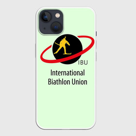 Чехол для iPhone 13 с принтом IBU в Новосибирске,  |  | biathlon | ibu | international biathlon union | биатлон | гонка | зимний спорт | кубок мира | олимпиада | спорт | спринт | чемпионат | чемпионат мира | эстафета