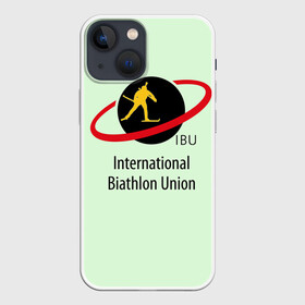 Чехол для iPhone 13 mini с принтом IBU в Новосибирске,  |  | biathlon | ibu | international biathlon union | биатлон | гонка | зимний спорт | кубок мира | олимпиада | спорт | спринт | чемпионат | чемпионат мира | эстафета