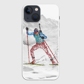 Чехол для iPhone 13 mini с принтом Спортсмен биатлонист в Новосибирске,  |  | Тематика изображения на принте: biathlon | биатлон | гонка | зимний спорт | кубок мира | олимпиада | спорт | спринт | чемпионат | чемпионат мира | эстафета
