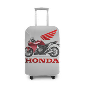Чехол для чемодана 3D с принтом Honda 2 в Новосибирске, 86% полиэфир, 14% спандекс | двустороннее нанесение принта, прорези для ручек и колес | honda | moto | мото | мотоцикл | мотоциклы | хонда
