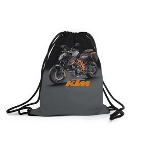 Рюкзак-мешок 3D с принтом KTM 4 в Новосибирске, 100% полиэстер | плотность ткани — 200 г/м2, размер — 35 х 45 см; лямки — толстые шнурки, застежка на шнуровке, без карманов и подкладки | ktm | moto | катээм | ктм | мото | мотоцикл | мотоциклы