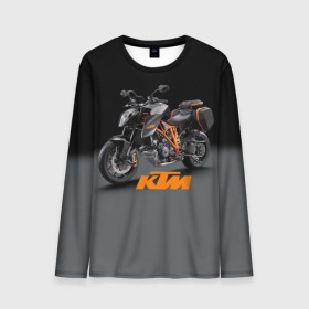 Мужской лонгслив 3D с принтом KTM 4 в Новосибирске, 100% полиэстер | длинные рукава, круглый вырез горловины, полуприлегающий силуэт | Тематика изображения на принте: ktm | moto | катээм | ктм | мото | мотоцикл | мотоциклы