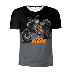 Мужская футболка 3D спортивная с принтом KTM 4 в Новосибирске, 100% полиэстер с улучшенными характеристиками | приталенный силуэт, круглая горловина, широкие плечи, сужается к линии бедра | ktm | moto | катээм | ктм | мото | мотоцикл | мотоциклы