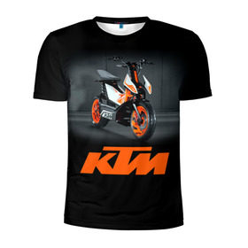 Мужская футболка 3D спортивная с принтом KTM 2 в Новосибирске, 100% полиэстер с улучшенными характеристиками | приталенный силуэт, круглая горловина, широкие плечи, сужается к линии бедра | ktm | moto | катээм | ктм | мото | мотоцикл | мотоциклы