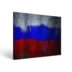 Холст прямоугольный с принтом Триколор (Краской на земле) в Новосибирске, 100% ПВХ |  | russia | белый | красный | российский флаг | россия | синий | триколор