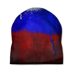 Шапка 3D с принтом Триколор (Краской на земле) в Новосибирске, 100% полиэстер | универсальный размер, печать по всей поверхности изделия | russia | белый | красный | российский флаг | россия | синий | триколор