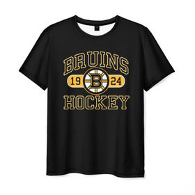 Мужская футболка 3D с принтом Boston Bruins в Новосибирске, 100% полиэфир | прямой крой, круглый вырез горловины, длина до линии бедер | boston bruins | nxl | stanley cup | хоккей