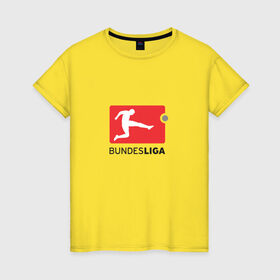 Женская футболка хлопок с принтом Бундеслига в Новосибирске, 100% хлопок | прямой крой, круглый вырез горловины, длина до линии бедер, слегка спущенное плечо | bundesliga | бавария | боруссия | германия | футбол