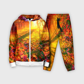 Детский костюм 3D с принтом Осень в Новосибирске,  |  | autumn | bright | colors | forest | trees | деревья | краски | лес | лучи | осень | солнце | цвета | яркие