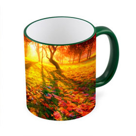 Кружка 3D с принтом Осень в Новосибирске, керамика | ёмкость 330 мл | autumn | bright | colors | forest | trees | деревья | краски | лес | лучи | осень | солнце | цвета | яркие