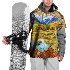 Накидка на куртку 3D с принтом Горное озеро в Новосибирске, 100% полиэстер |  | Тематика изображения на принте: autumn | bright | clouds | colors | forest | mountains | river | trees | горы | деревья | краски | лес | облака | осень | река | цвета | яркие