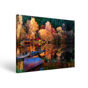 Холст прямоугольный с принтом Осень в Новосибирске, 100% ПВХ |  | autumn | boat | bright | colors | forest | paint | river | trees | деревья | краски | лес | лодка | осень | река | цвета | яркие