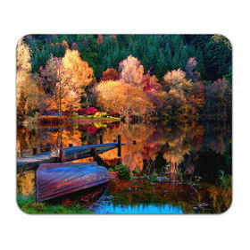 Коврик прямоугольный с принтом Осень в Новосибирске, натуральный каучук | размер 230 х 185 мм; запечатка лицевой стороны | autumn | boat | bright | colors | forest | paint | river | trees | деревья | краски | лес | лодка | осень | река | цвета | яркие