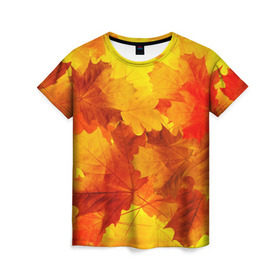 Женская футболка 3D с принтом Осень в Новосибирске, 100% полиэфир ( синтетическое хлопкоподобное полотно) | прямой крой, круглый вырез горловины, длина до линии бедер | autumn | bright | color | forest | leaves | maple | paint | trees | деревья | клен | краски | лес | листья | осень | цвета | яркие