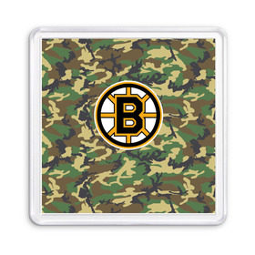 Магнит 55*55 с принтом Bruins Camouflage в Новосибирске, Пластик | Размер: 65*65 мм; Размер печати: 55*55 мм | Тематика изображения на принте: boston bruins | camouflage | hockey | nhl | нхл | хоккей