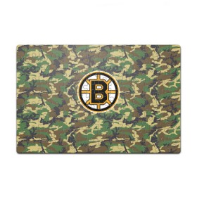 Пазл магнитный 126 элементов с принтом Bruins Camouflage в Новосибирске, полимерный материал с магнитным слоем | 126 деталей, размер изделия —  180*270 мм | boston bruins | camouflage | hockey | nhl | нхл | хоккей