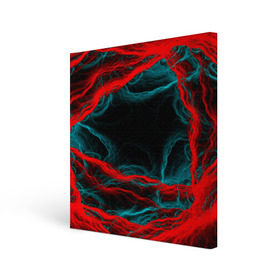 Холст квадратный с принтом Fractal в Новосибирске, 100% ПВХ |  | Тематика изображения на принте: волны | красный | черный