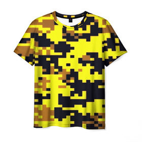 Мужская футболка 3D с принтом Пиксели в Новосибирске, 100% полиэфир | прямой крой, круглый вырез горловины, длина до линии бедер | военная тематика | камуфляж | милитари