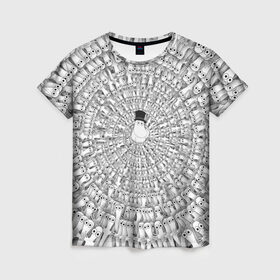 Женская футболка 3D с принтом Хатифнатты в Новосибирске, 100% полиэфир ( синтетическое хлопкоподобное полотно) | прямой крой, круглый вырез горловины, длина до линии бедер | moomins | мумми тролль | папа