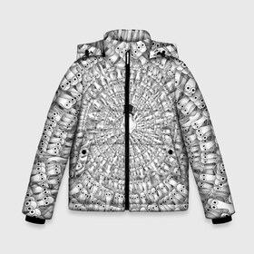 Зимняя куртка для мальчиков 3D с принтом Хатифнатты в Новосибирске, ткань верха — 100% полиэстер; подклад — 100% полиэстер, утеплитель — 100% полиэстер | длина ниже бедра, удлиненная спинка, воротник стойка и отстегивающийся капюшон. Есть боковые карманы с листочкой на кнопках, утяжки по низу изделия и внутренний карман на молнии. 

Предусмотрены светоотражающий принт на спинке, радужный светоотражающий элемент на пуллере молнии и на резинке для утяжки | Тематика изображения на принте: moomins | мумми тролль | папа