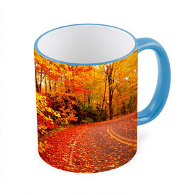 Кружка 3D с принтом Осень в Новосибирске, керамика | ёмкость 330 мл | autumn | bright | colors | forest | paint | trees | деревья | краски | лес | осень | цвета | яркие
