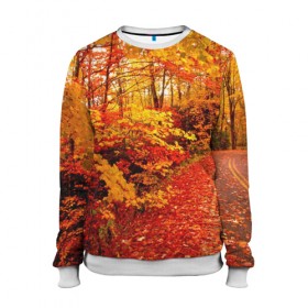 Женский свитшот 3D с принтом Осень в Новосибирске, 100% полиэстер с мягким внутренним слоем | круглый вырез горловины, мягкая резинка на манжетах и поясе, свободная посадка по фигуре | autumn | bright | colors | forest | paint | trees | деревья | краски | лес | осень | цвета | яркие