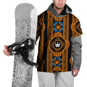Накидка на куртку 3D с принтом Королевский узор в Новосибирске, 100% полиэстер |  | корона | орнамент | цвтеной