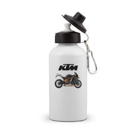 Бутылка спортивная с принтом KTM 6 в Новосибирске, металл | емкость — 500 мл, в комплекте две пластиковые крышки и карабин для крепления | Тематика изображения на принте: ktm | moto | катээм | ктм | мото | мотоцикл | мотоциклы