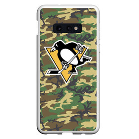 Чехол для Samsung S10E с принтом Penguins Camouflage в Новосибирске, Силикон | Область печати: задняя сторона чехла, без боковых панелей | camouflage | hockey | nhl | pittsburgh penguins | нхл | хоккей