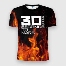 Мужская футболка 3D спортивная с принтом 30 seconds to mars fire в Новосибирске, 100% полиэстер с улучшенными характеристиками | приталенный силуэт, круглая горловина, широкие плечи, сужается к линии бедра | jared leto